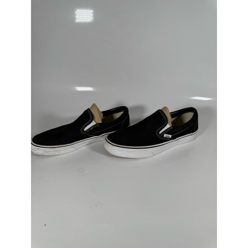 Vans Classic Slip-On Black White Canvas Skate Shoes Women’s Size 8